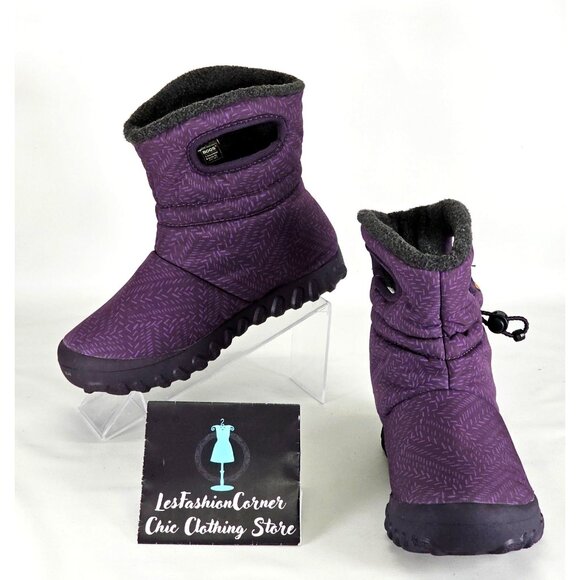 Bogs Kid's Eggplant Bmoc Waterproof Insulated  Fleck Boot Size 4 Young 283 - Picture 1 of 16